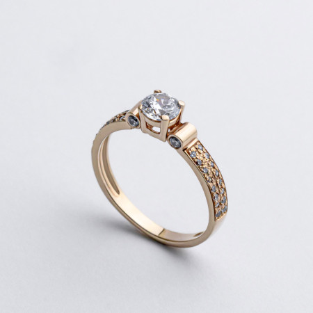Кольцо золотое с фианитами 1К063