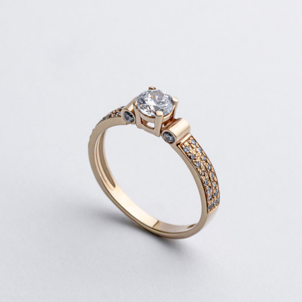 Каблучка золота з фіанітами 1К063