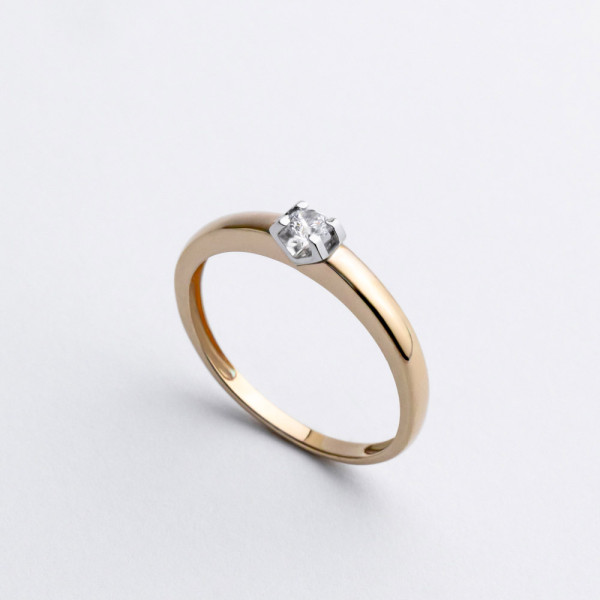 Каблучка золота з фіанітом 1К066