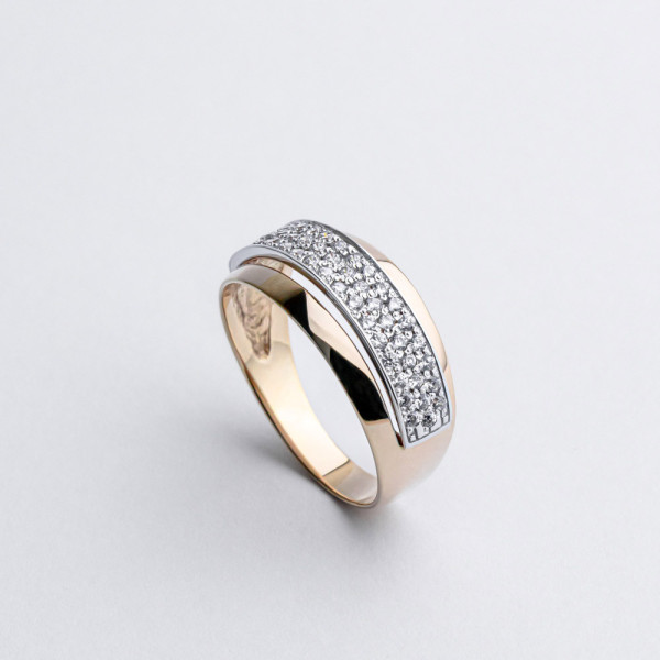 Каблучка золота з фіанітами 1К069