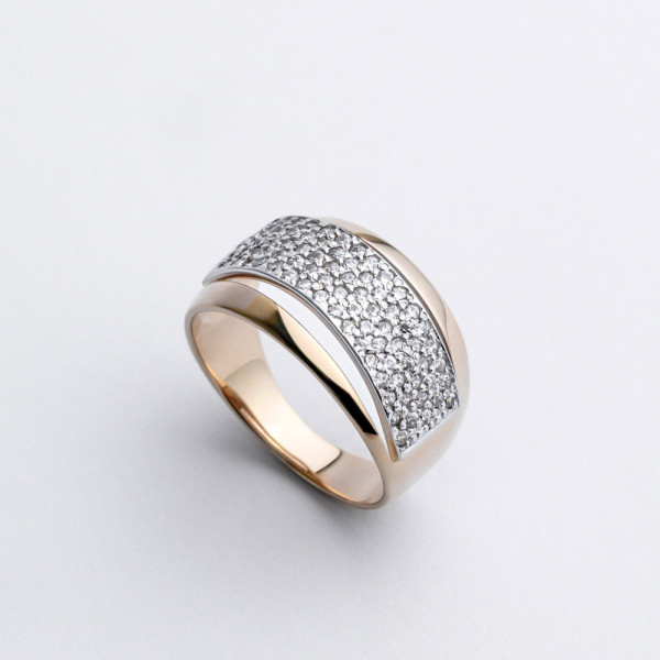 Каблучка золота з фіанітами  1К069/1