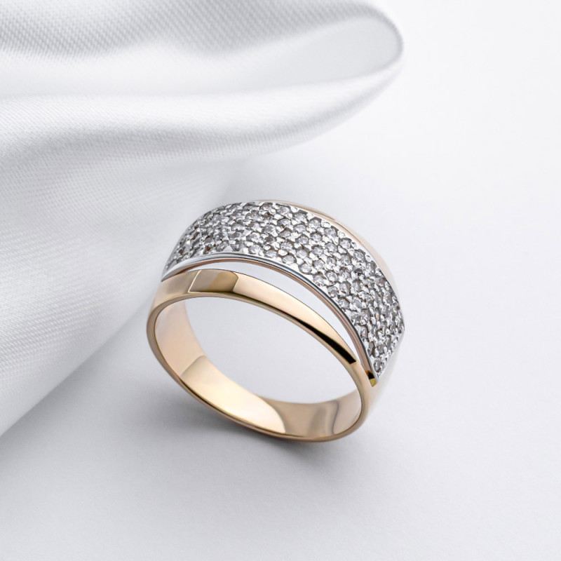 Каблучка золота з фіанітами  1К069/1