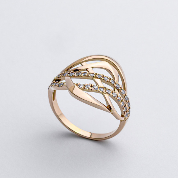 Каблучка золота з фіанітами 1К106