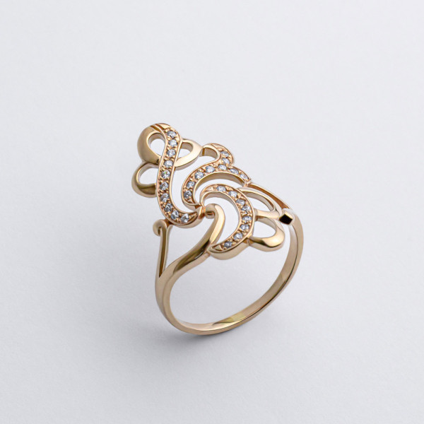 Каблучка золота з фіанітами 1К108