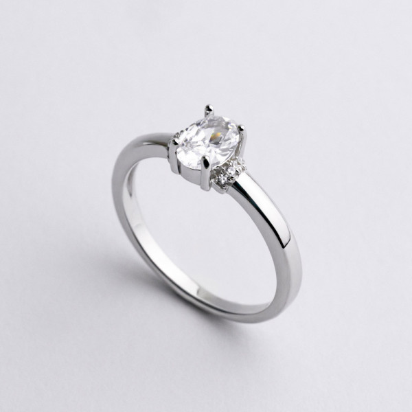 Кольцо серебряное с фианитами 2КН25/27