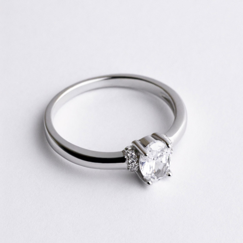 Кольцо серебряное с фианитами 2КН25/27