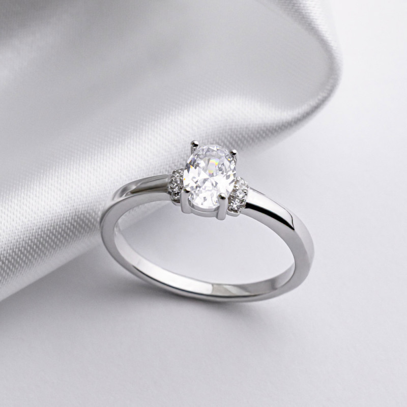 Кольцо серебряное с фианитами 2КН25/27