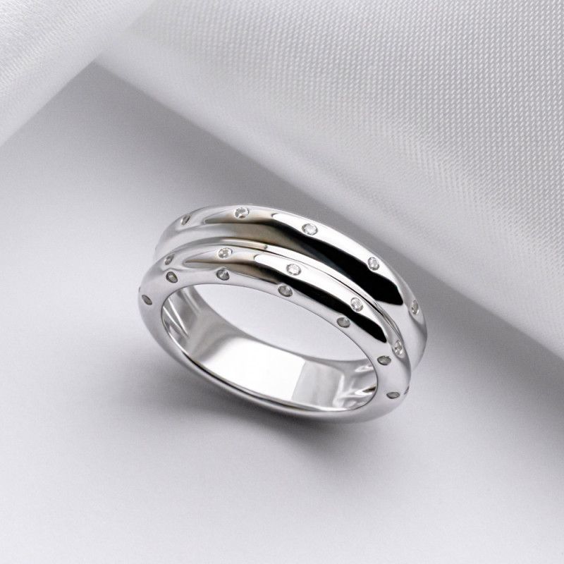 Кольцо серебряное с фианитами 2КН25/31