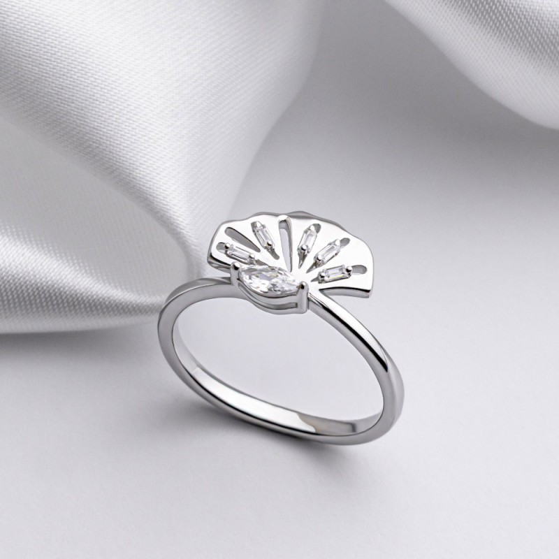 Кольцо серебряное с фианитами 2КН25/34