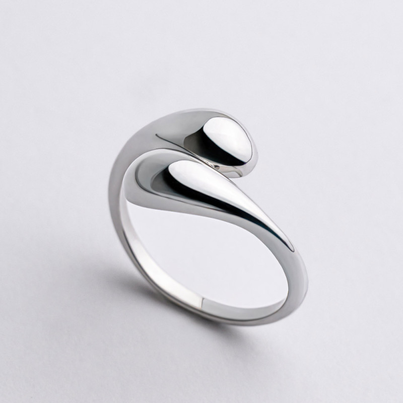 Кольцо серебряное Капли 23