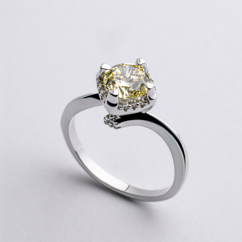 Кольцо серебряное с фианитами 2КЦ25/2ж