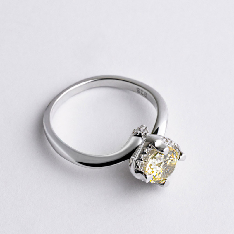 Кольцо серебряное с фианитами 2КЦ25/2ж