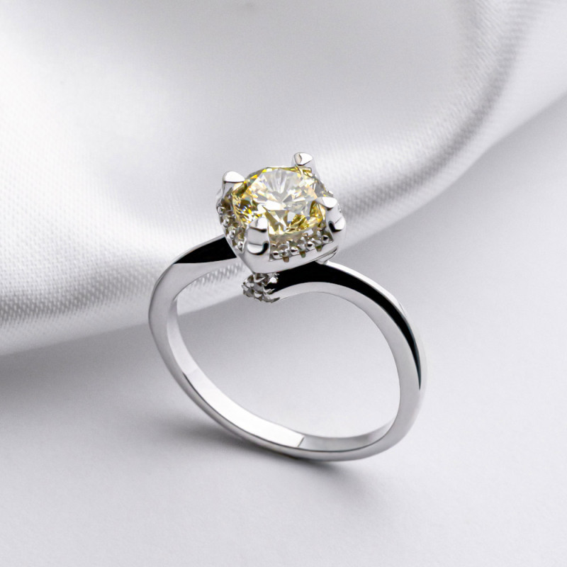 Кольцо серебряное с фианитами 2КЦ25/2ж