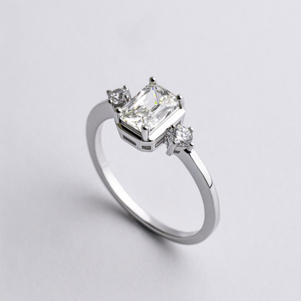 Кольцо серебряное с фианитами 2КЦ25/4б