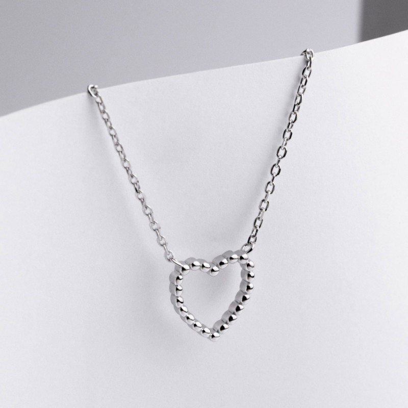 Колье серебряное Сердечко 2ЛН25/44