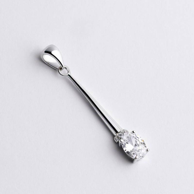 Підвіска срібна з фіанітами 2ПН25/27