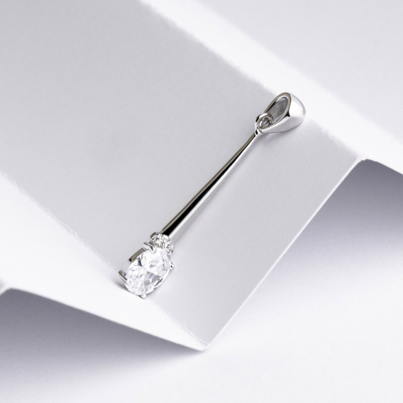 Підвіска срібна з фіанітами 2ПН25/27