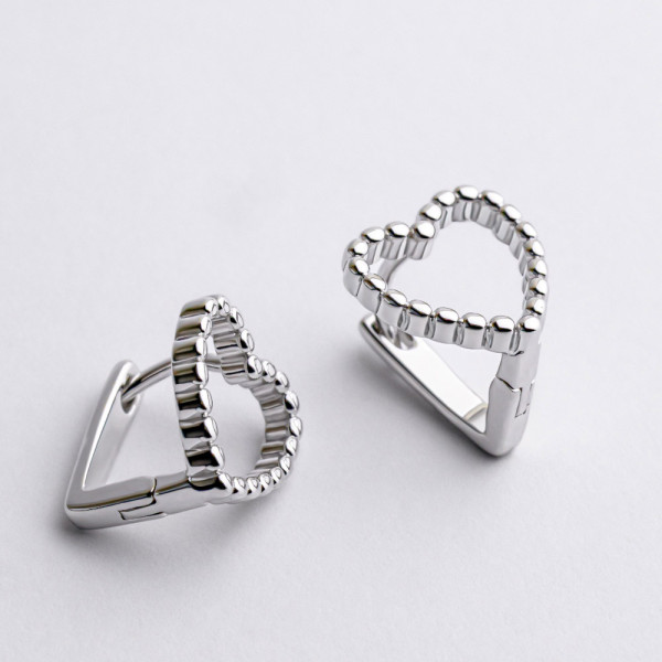 Серьги серебряные Сердечка 2СН25/44