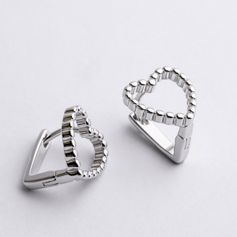 Серьги серебряные Сердечка 2СН25/44