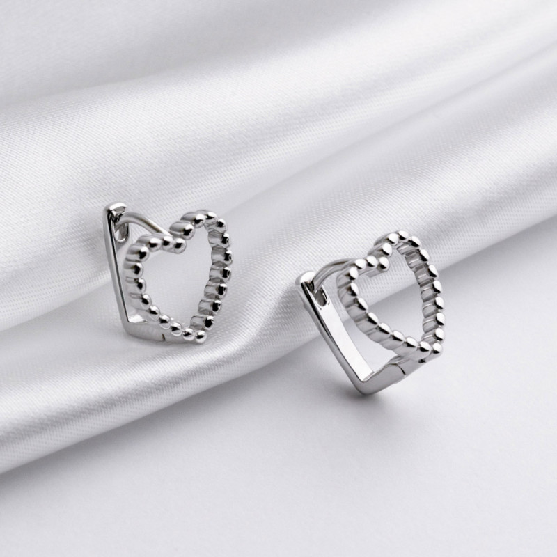 Серьги серебряные Сердечка 2СН25/44