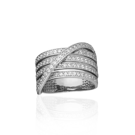 Каблучка срібна з фіанітами 2КВ2431