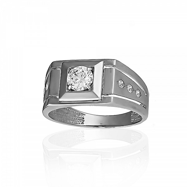 Перстень серебряный с фианитами 2ПЧ234