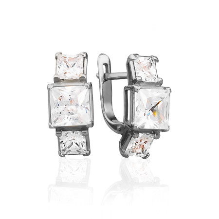 Сережки срібні з фіанітами 2СВ1251