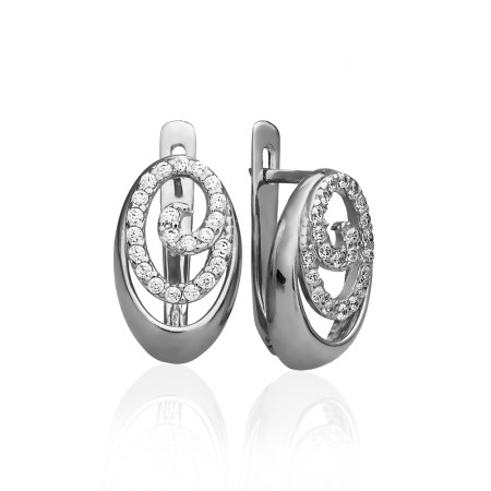 Серьги серебряные с фианитами 2СВ1605