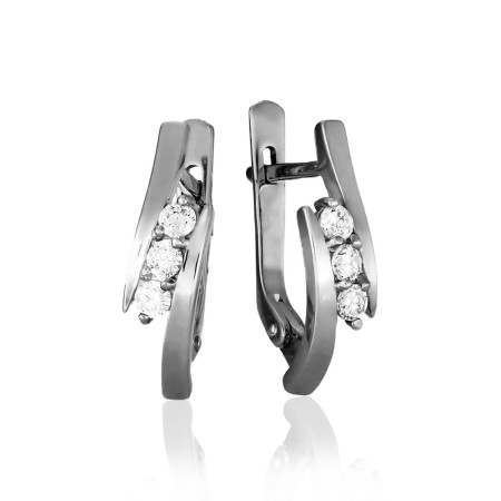 Серьги серебряные с фианитами 2СВ1956