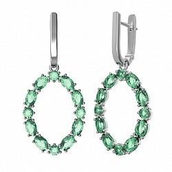 Серьги серебряные с кварцем 2378/1р-QGR