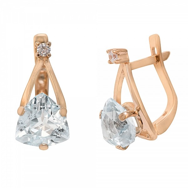 Сережки золоті з фіанітами 103-0019