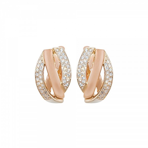 Сережки золоті з фіанітами 103-0252