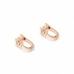 Серьги золотые с фианитами Цветочки 103-0855