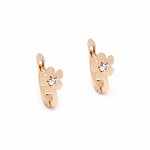 Серьги золотые с фианитами Цветочки 103-0855