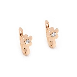 Серьги золотые с фианитами Цветочки 103-0855