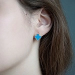 Сережки золоті з агатом С016АГ