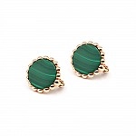 Серьги золотые с малахитом С284М