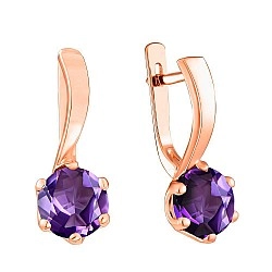 Сережки золоті з аметистом С229АМ