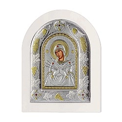 Икона Матерь Божья Семистрельная  4E3114/WH-DX 12*14 см
