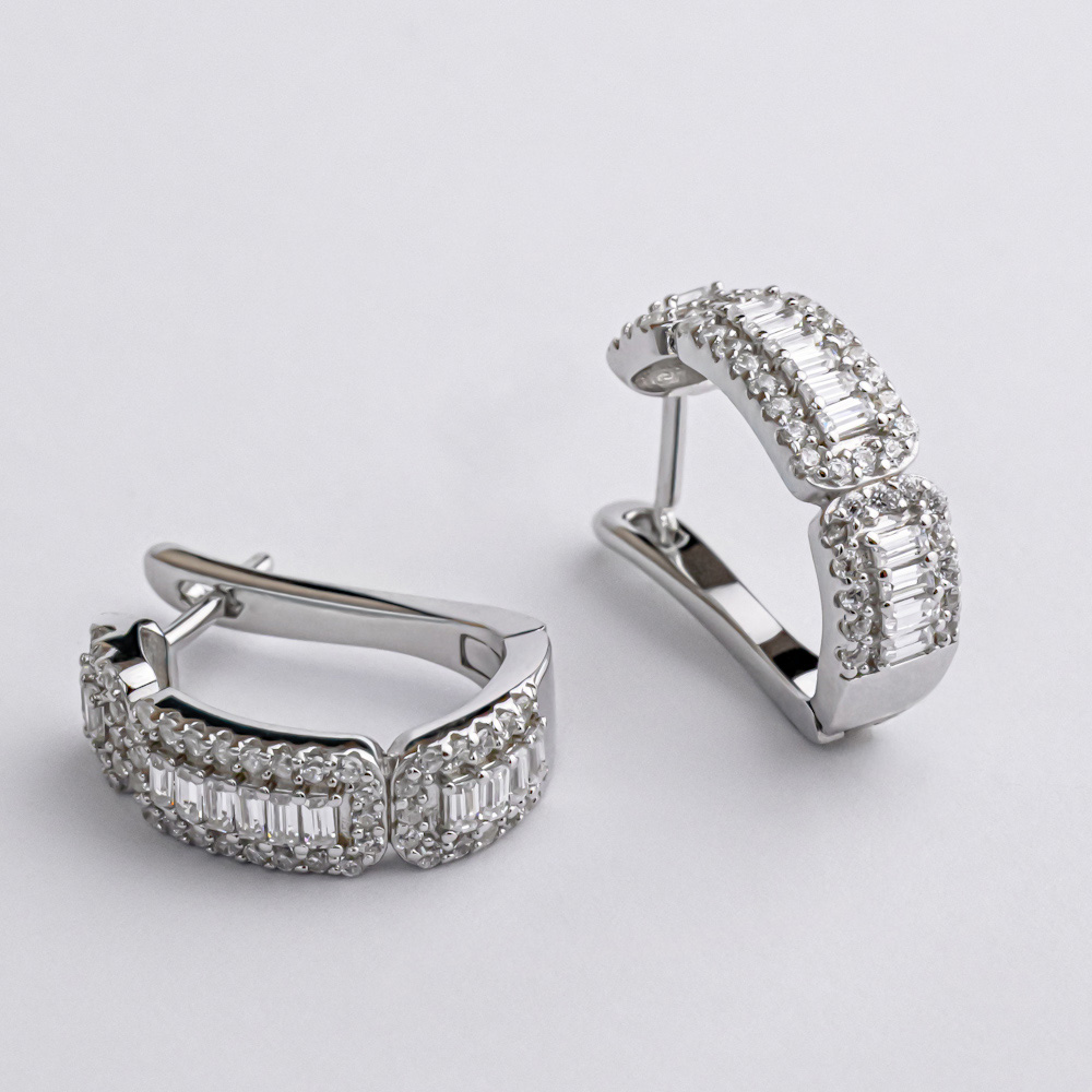 Серьги серебряные с фианитами 3955.1