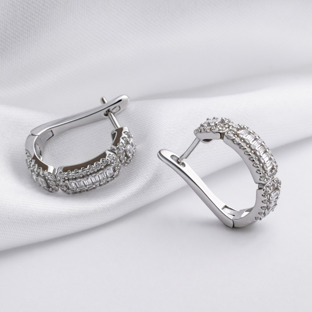 Серьги серебряные с фианитами 3955.1