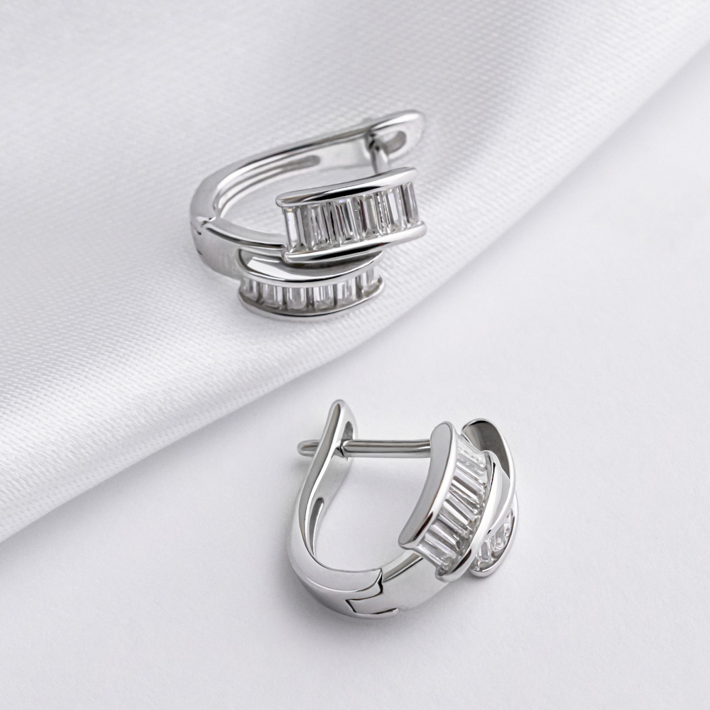 Серьги серебряные с фианитами 3960.1